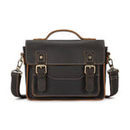 Echtleder Tasche RAGNAR in dunkelbraun – Frontansicht