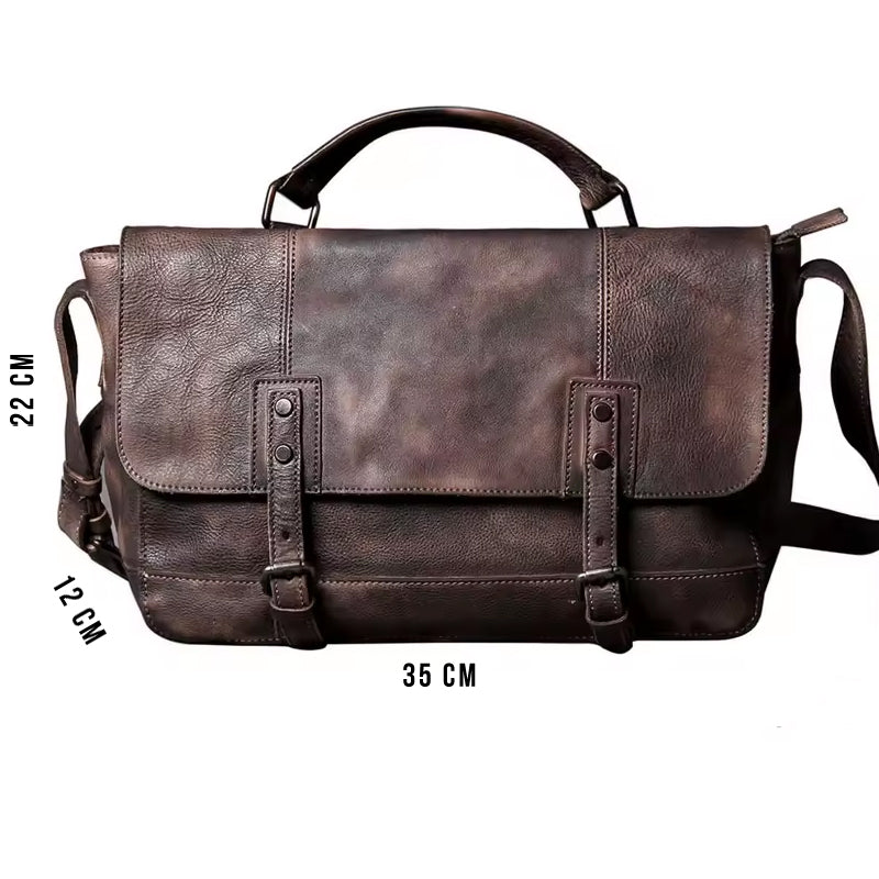 Echtleder Umhängetasche aus Rindsleder – Masse und Proportionen