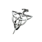 Skandinavische Wikinger-Haarnadel mit keltischem Knoten – silberfarbene Haarspange aus Edelstahl