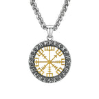 Wikinger Halskette mit Runen-Medaillon aus Edelstahl – Symbol für Stärke und Schutz