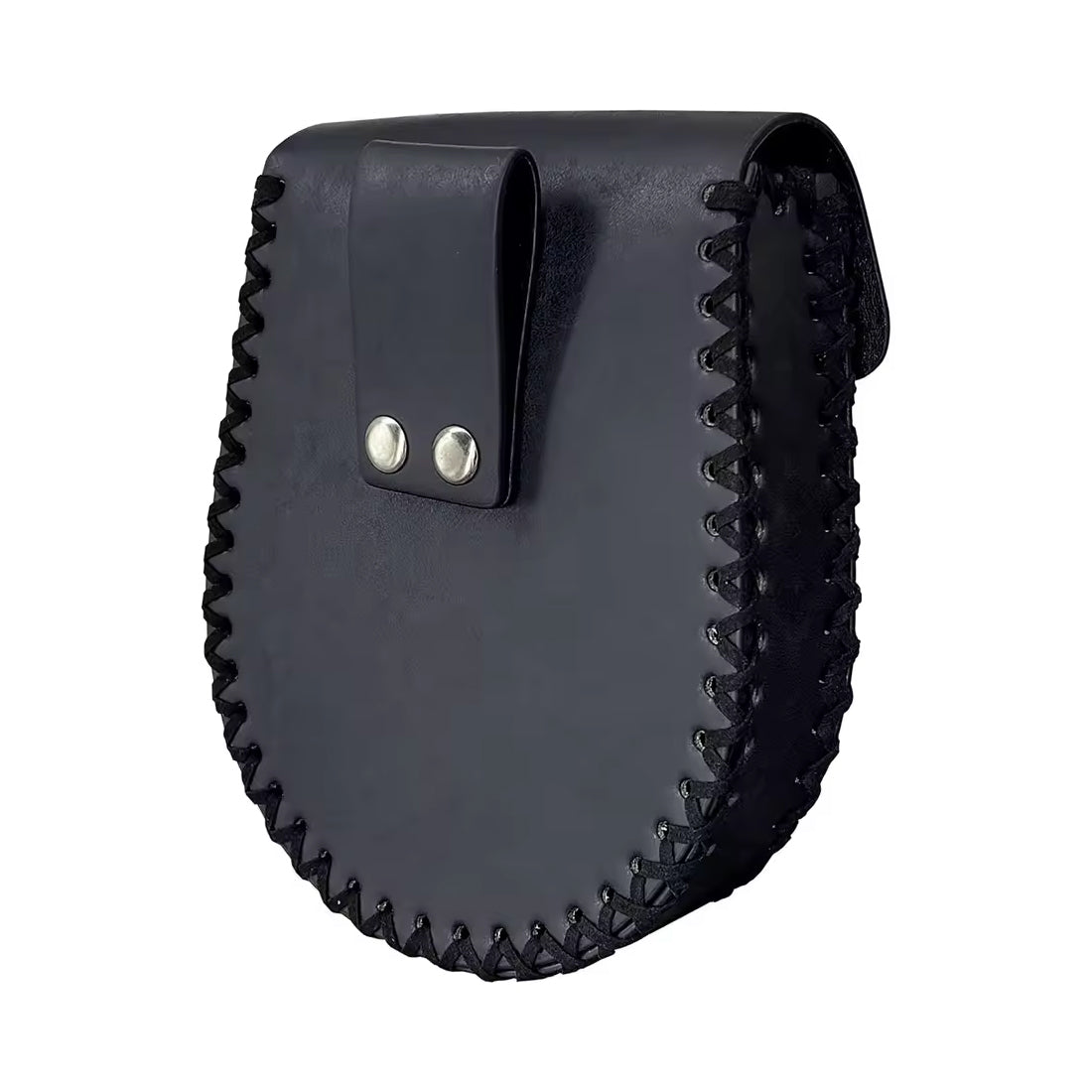 Seitenansicht der Wikinger Ledertasche FENRIR aus echtem Leder, stabile Verarbeitung mit Handnaht.