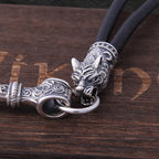 Thors Hammer Mjölnir Wikinger Halskette 925 Silber Seitenansicht