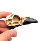 Raben-Schädel Haarklammer CROW-SKULL in realistischer Knochenoptik – Wikinger Haaraccessoire aus dem Nordskulls Shop