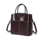 Echtleder Tasche Damen Braun – Rueckseite der Handtasche aus echtem RindslederEchtleder Tasche Damen Braun – Rueckseite der Handtasche aus echtem Rindsleder