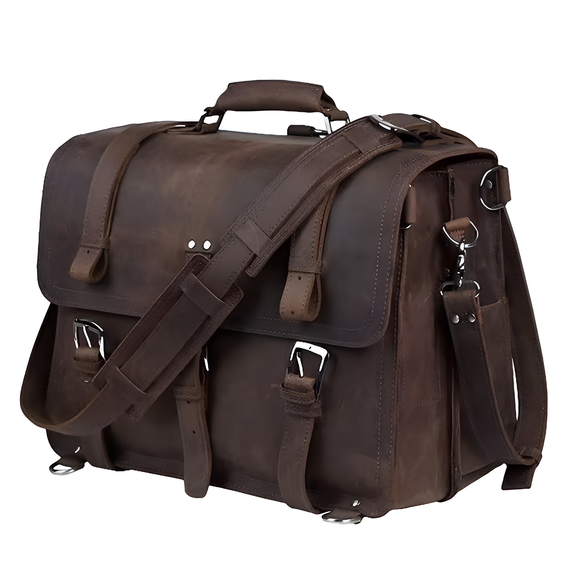 Echtleder Tasche Herren HAKON schräg getragen mit Schultergurt