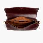 Echtleder Umhängetasche Damen aus echtem Rindsleder mit Reissverschluss und mehreren Innenfächern, Modell ELARA