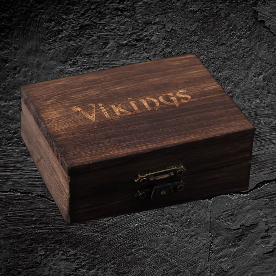 Hochwertige Holz-Schmuckbox zur Aufbewahrung von Silberschmuck, NORDSKULLS Schmuckverpackung